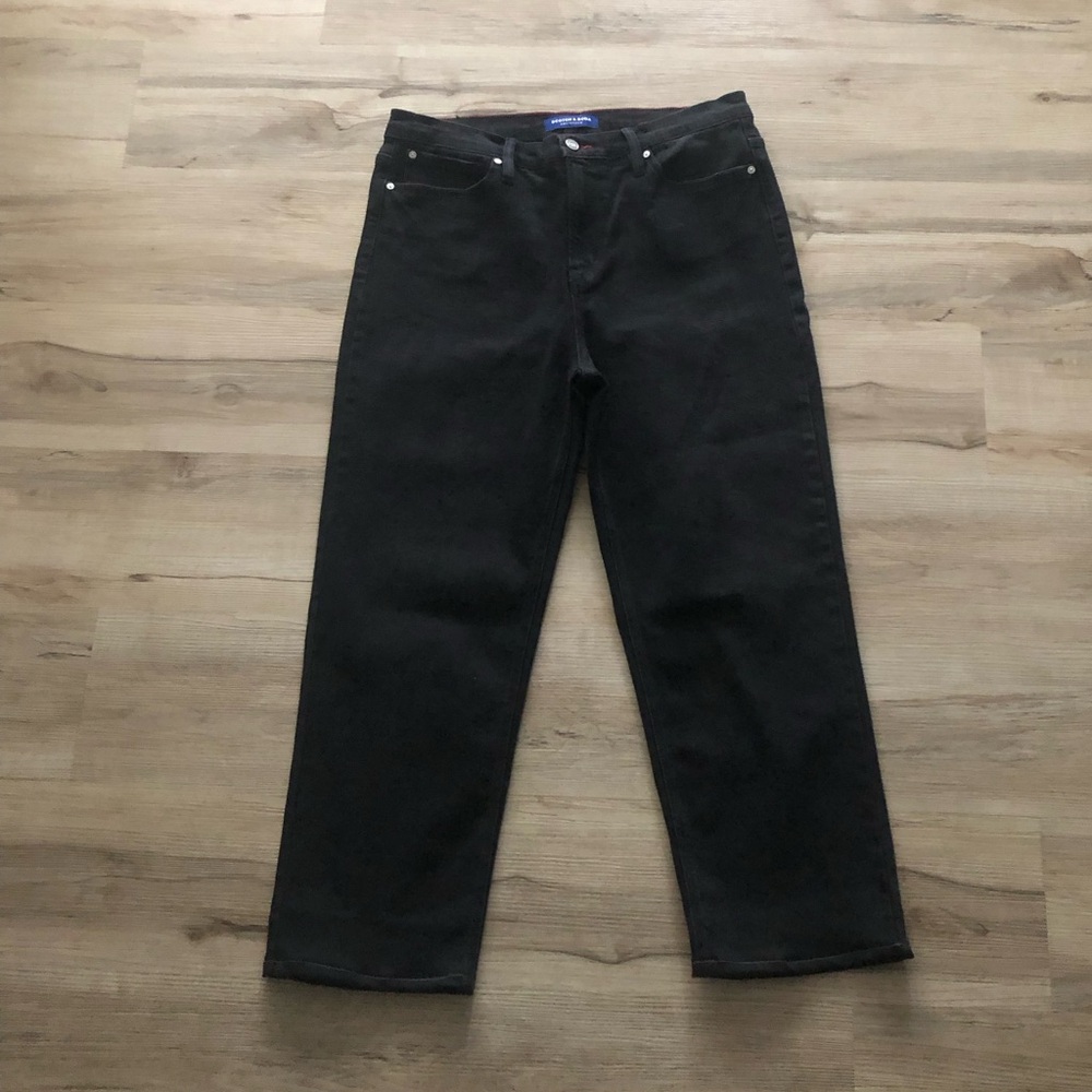 Scotch & Soda Black High-Rise Straight Jeans